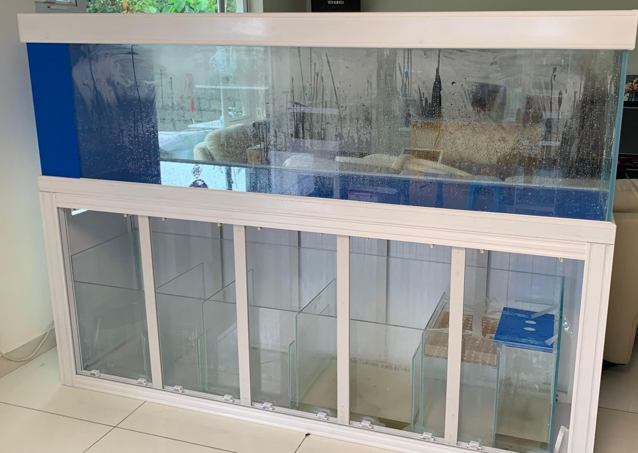 住宅客廳魚缸工程案例 - 嵌入式超白玻璃缸